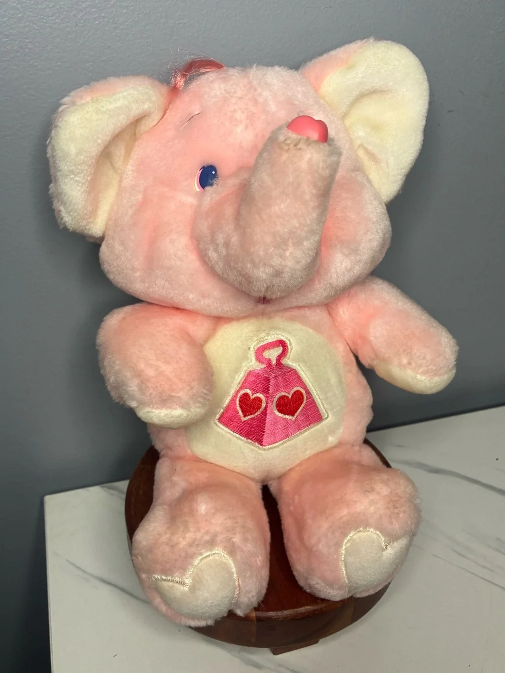 1984 Care Bears Cousins Lots-A-Heart Elephant Plush Kenner Taiwan